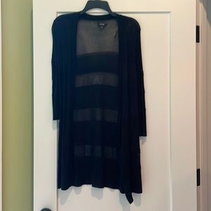 Mesh Black long, knee length cardigan, great condition worn once.